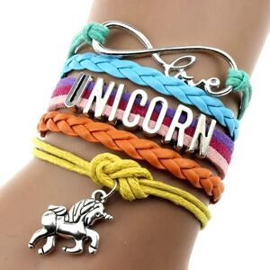 Hand crafted, horse shaped unicorn stackable bracelet